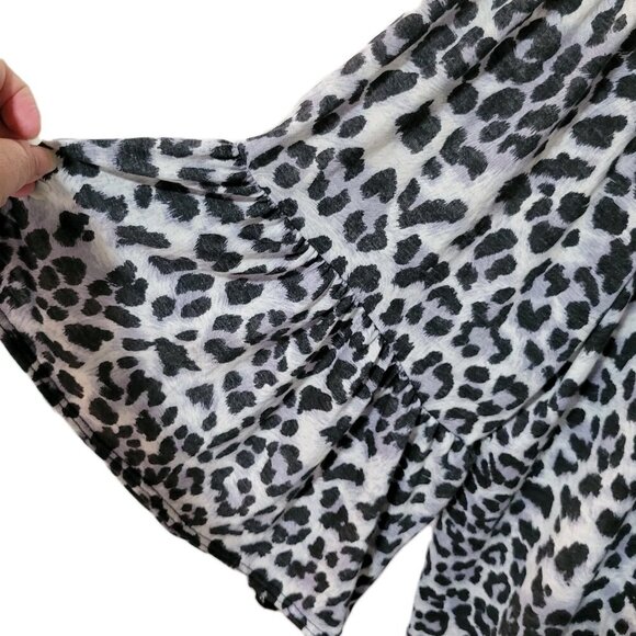Tee For The Soul Cardigan 2X NWT Women's Cheetah Print 3/4 Sleeve Open Front - Picture 3 of 4